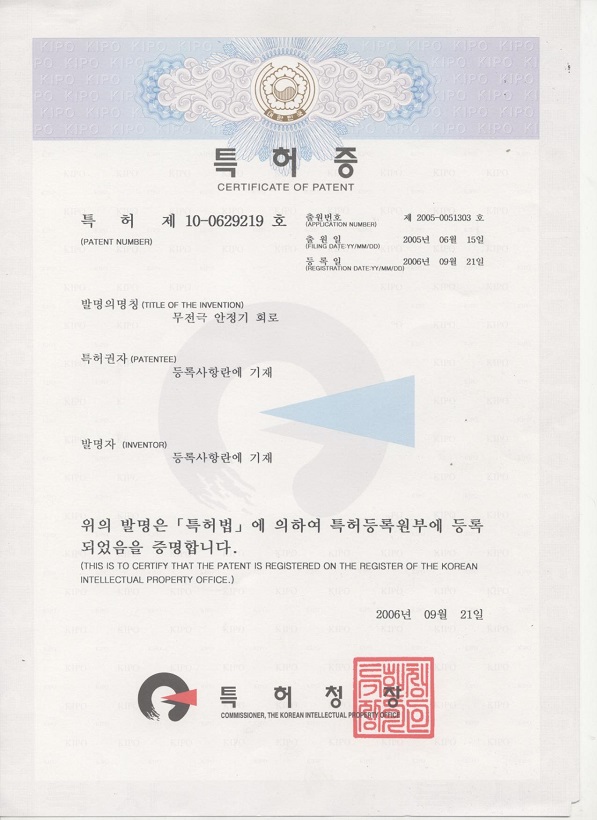 특허등록증 10-0629219